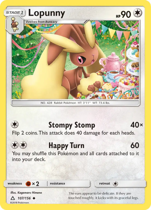 Lopunny (107/156) [Sun & Moon: Ultra Prism] - Pokemon Single