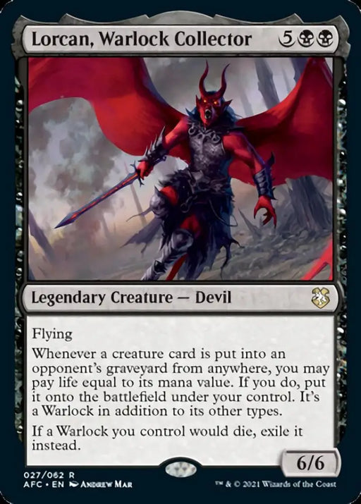 Lorcan Warlock Collector [Dungeons & Dragons: Adventures in the Forgotten Realms Commander] - MTG Single