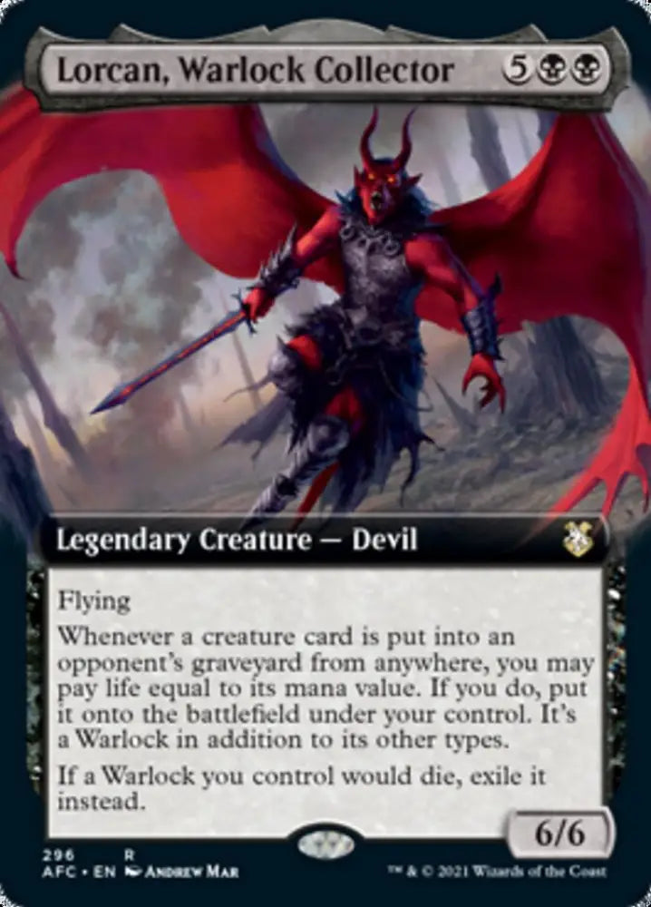 Lorcan Warlock Collector (Extended Art) [Dungeons & Dragons: Adventures in the Forgotten Realms Commander] - MTG Single