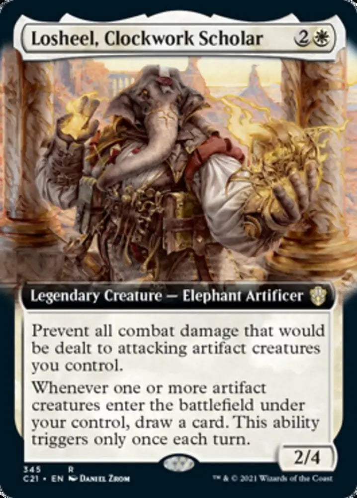 Losheel Clockwork Scholar (Extended Art) [Commander 2021] - MTG Single