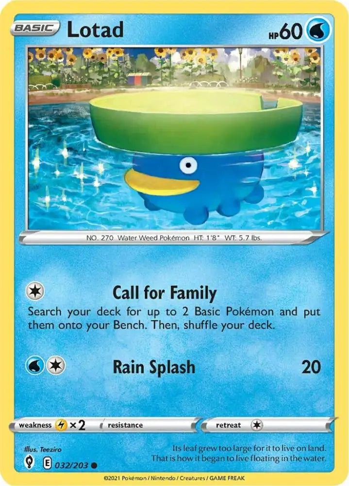 Lotad (032/203) [Sword & Shield: Evolving Skies] - Pokemon Single