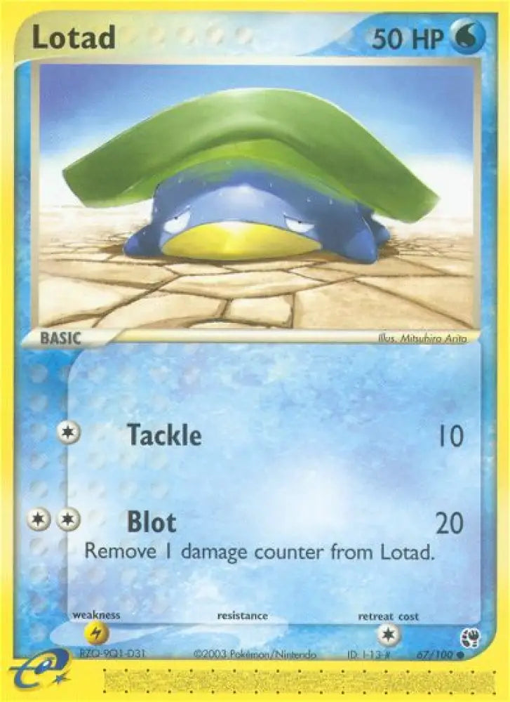 Lotad (67/100) [EX: Sandstorm] - Pokemon Single
