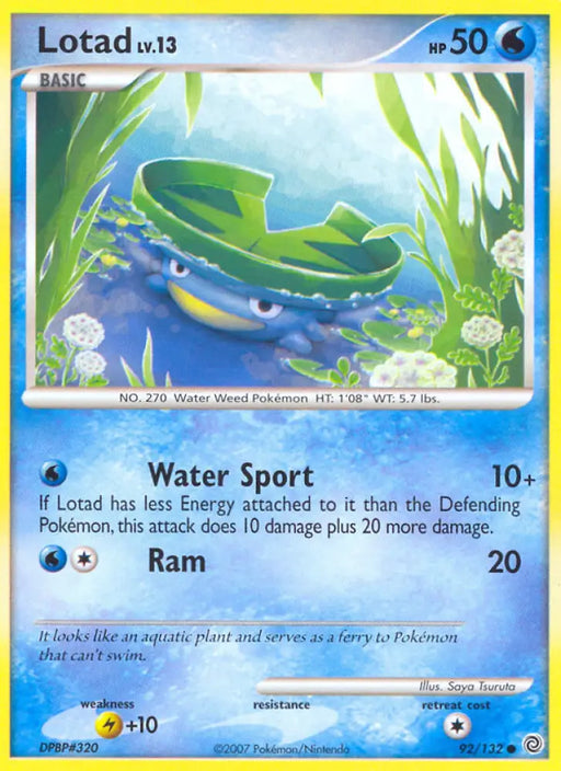 Lotad (92/132) [Diamond & Pearl: Secret Wonders] - Pokemon Single