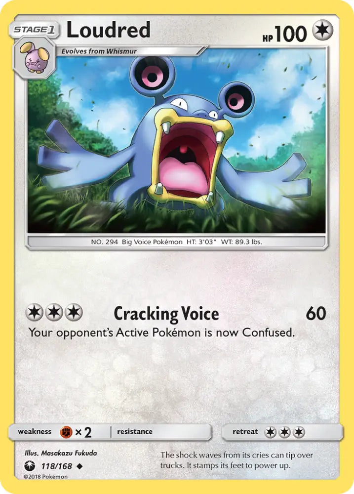 Loudred (118/168) [Sun & Moon: Celestial Storm] - Pokemon Single