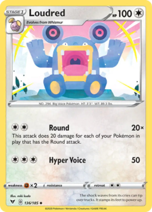 Loudred (136/185) [Sword & Shield: Vivid Voltage] - Pokemon Single