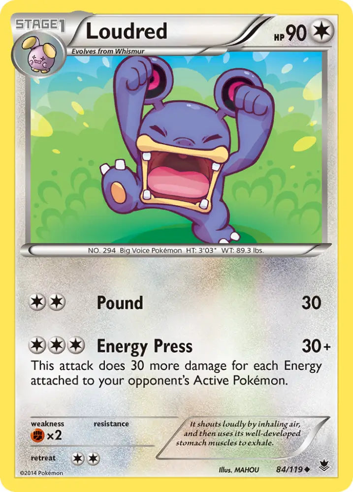 Loudred (84/119) [XY: Phantom Forces] - Pokemon Single