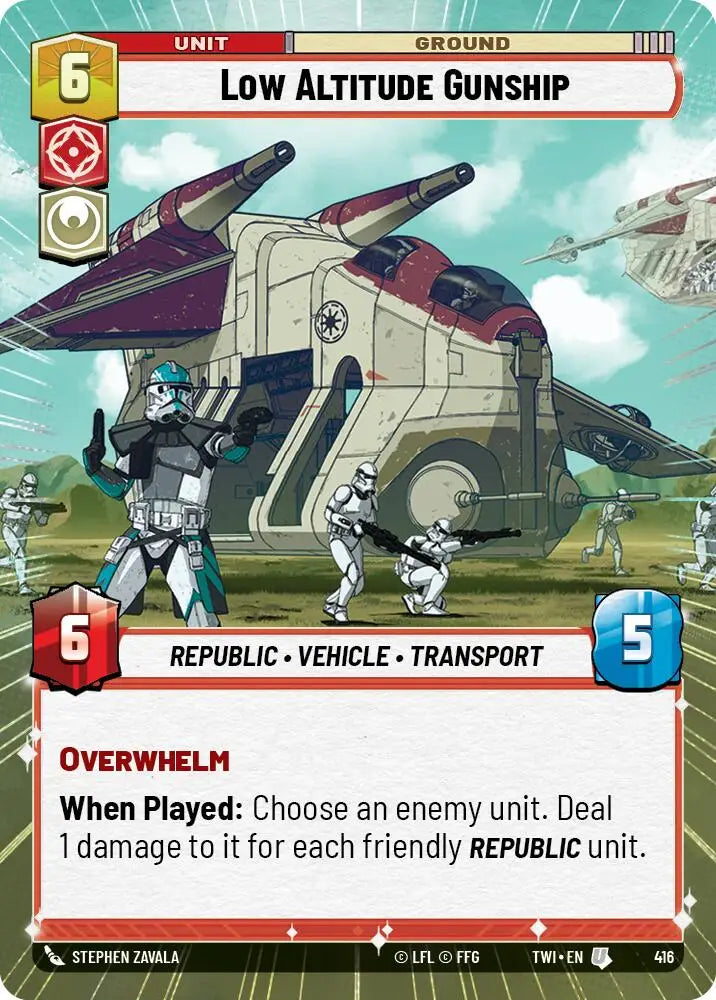 Low Altitude Gunship (Hyperspace) (416) [Twilight of the Republic] - Star Wars: Unlimited Single