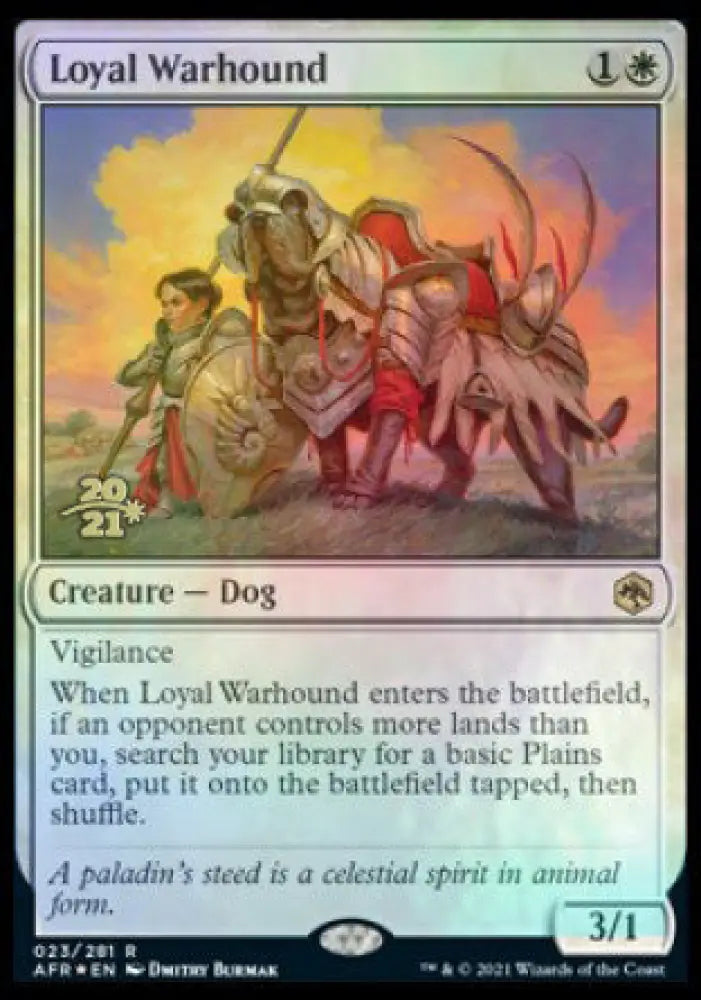 Loyal Warhound [Dungeons & Dragons: Adventures in the Forgotten Realms Prerelease Promos] - MTG Single