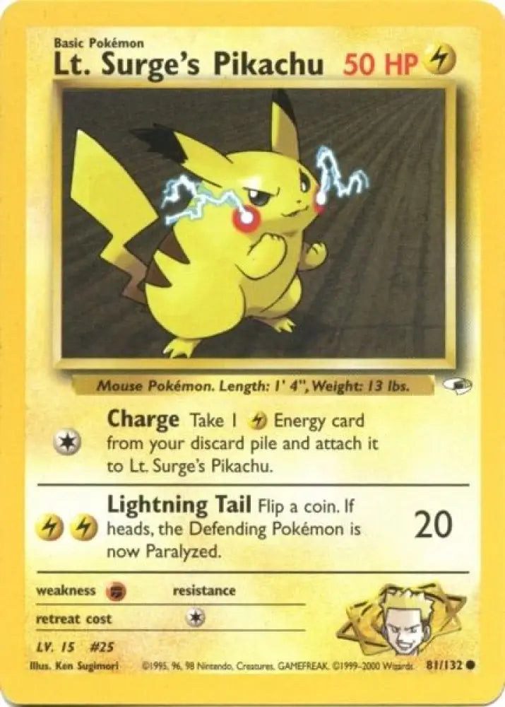 Lt. Surge’s Pikachu (81/132) [Gym Heroes Unlimited] - Pokemon Single