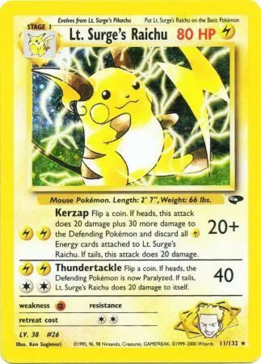 Lt. Surge’s Raichu (11/132) [Gym Challenge Unlimited] - Pokemon Single