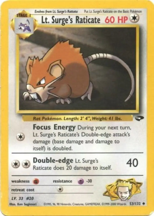 Lt. Surge’s Raticate (53/132) [Gym Challenge Unlimited] - Pokemon Single
