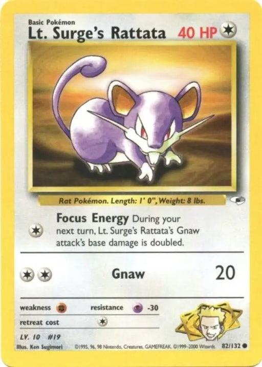 Lt. Surge’s Rattata (82/132) [Gym Heroes Unlimited] - Pokemon Single