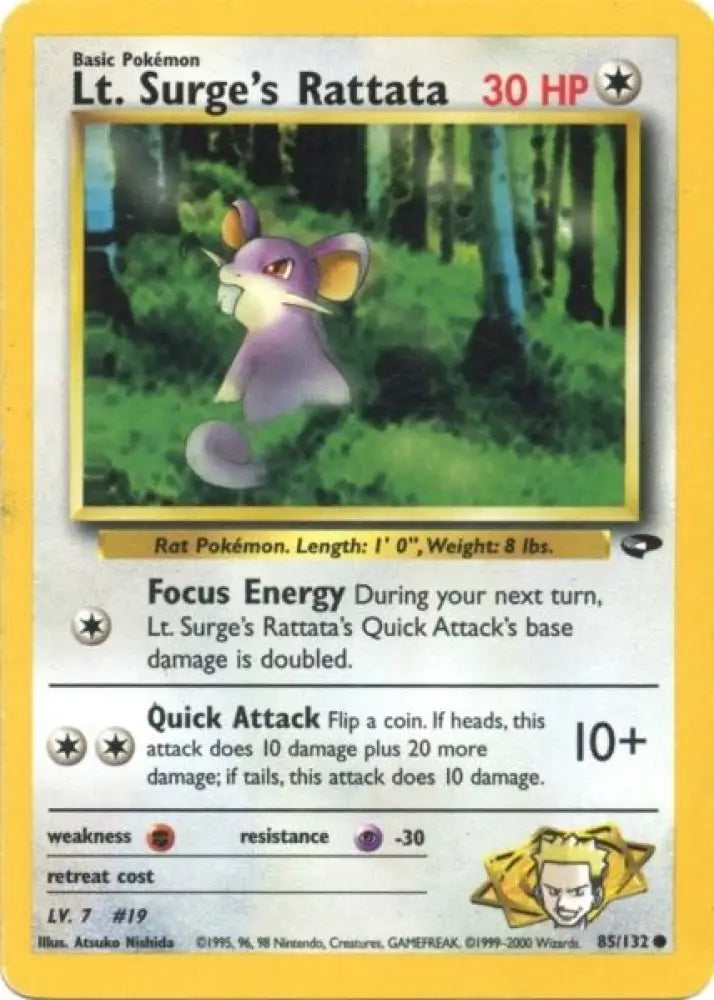 Lt. Surge’s Rattata (85/132) [Gym Challenge Unlimited] - Pokemon Single