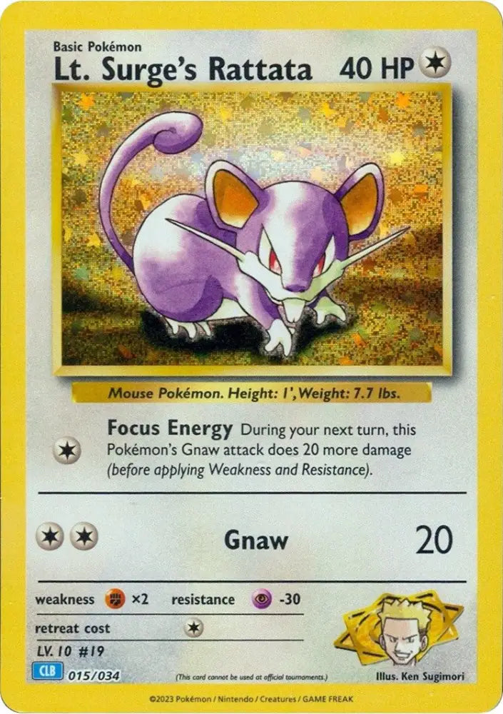 Lt. Surge’s Rattata [Trading Card Game Classic] - Pokemon Single