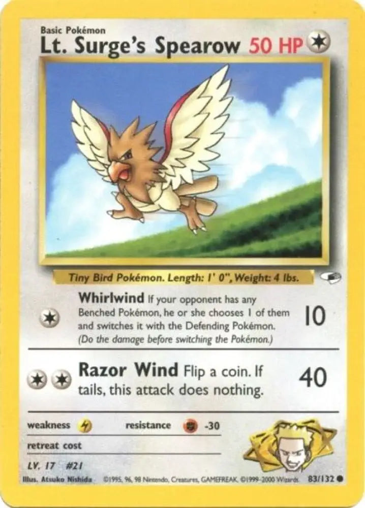 Lt. Surge’s Spearow (83/132) [Gym Heroes Unlimited] - Pokemon Single