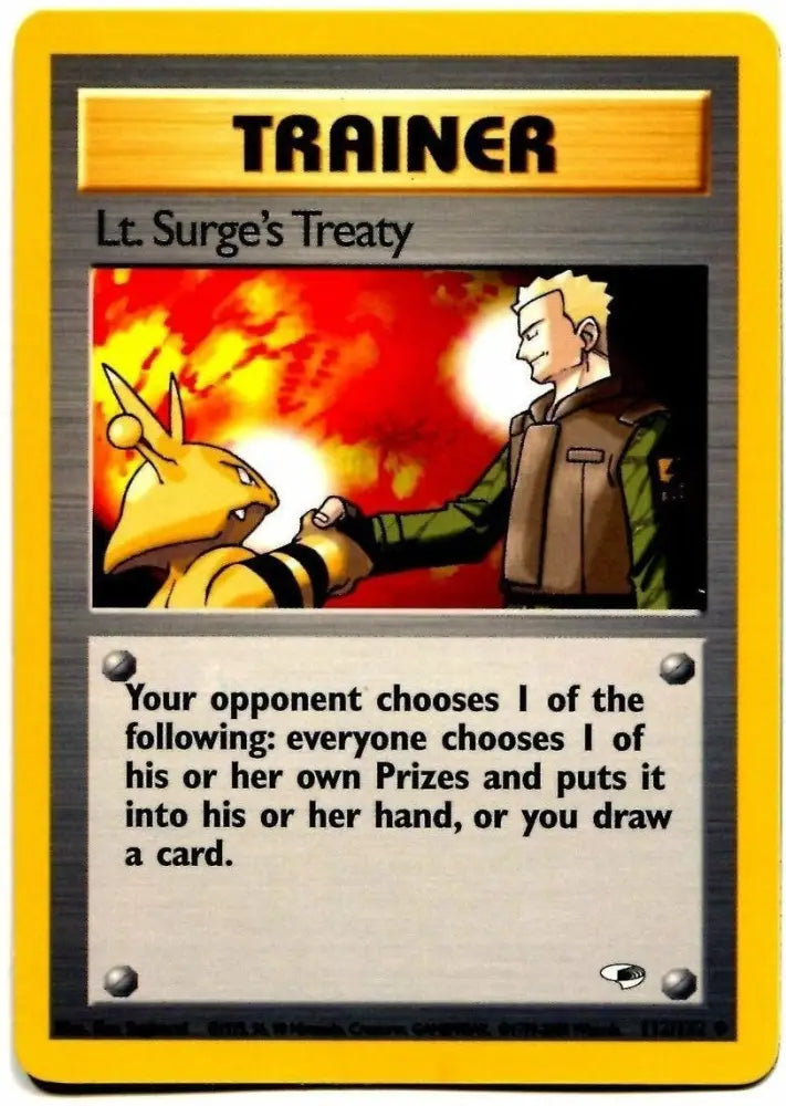 Lt. Surge’s Treaty (112/132) [Gym Heroes Unlimited] - Pokemon Single