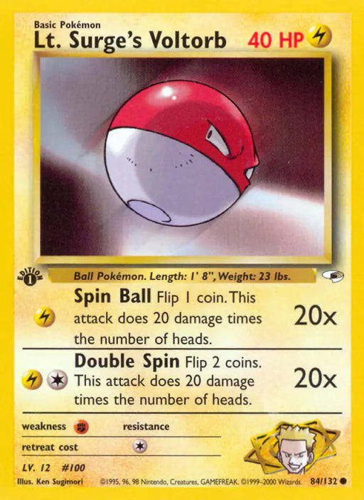 Lt. Surge’s Voltorb (84/132) [Gym Heroes 1st Edition] - Pokemon Single