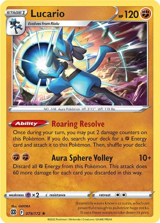 Lucario (079/172) (Theme Deck Exclusive) [Sword & Shield: Brilliant Stars] - Pokemon Single