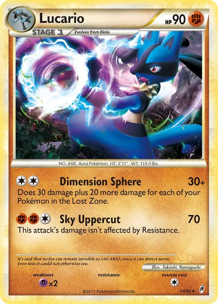 Lucario (14/95) (Theme Deck Exclusive) [HeartGold & SoulSilver: Call of Legends] - Pokemon Single