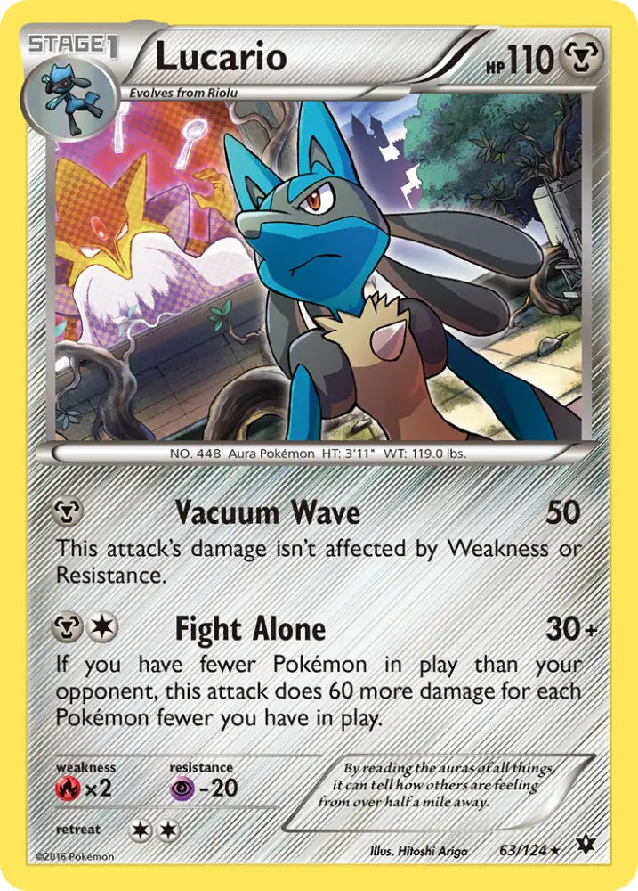 Lucario (63/124) (Cosmos Holo) [XY: Fates Collide] - Pokemon Single