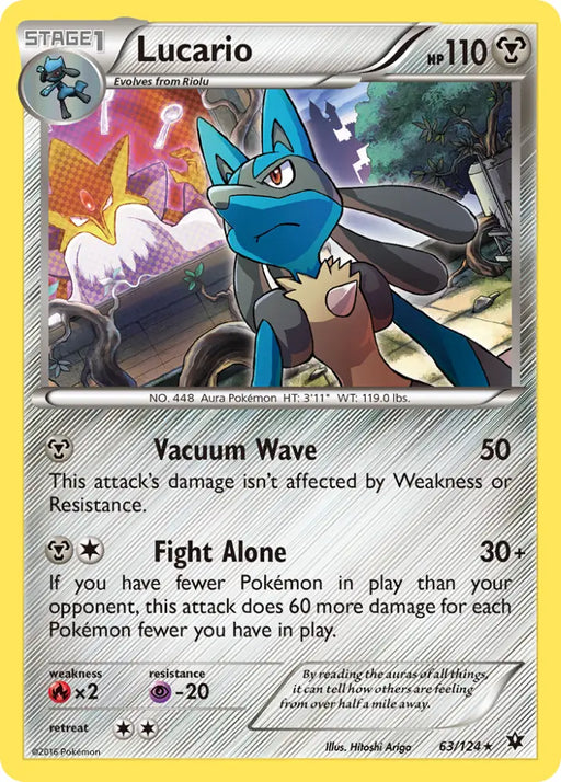 Lucario (63/124) (Cosmos Holo) [XY: Fates Collide] - Pokemon Single