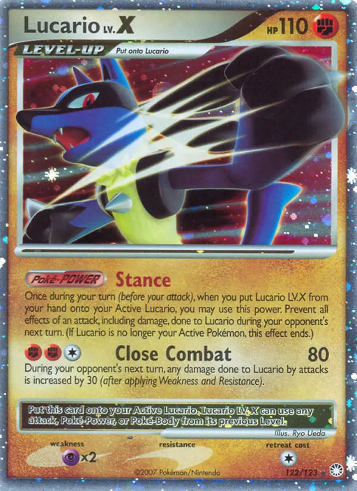 Lucario LV.X (122/123) [Diamond & Pearl: Mysterious Treasures] - Pokemon Single