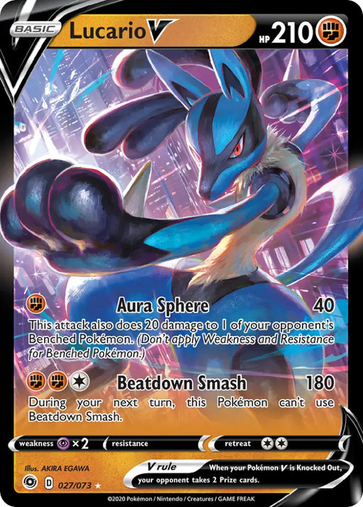 Lucario V (027/073) [Sword & Shield: Champion’s Path] - Pokemon Single