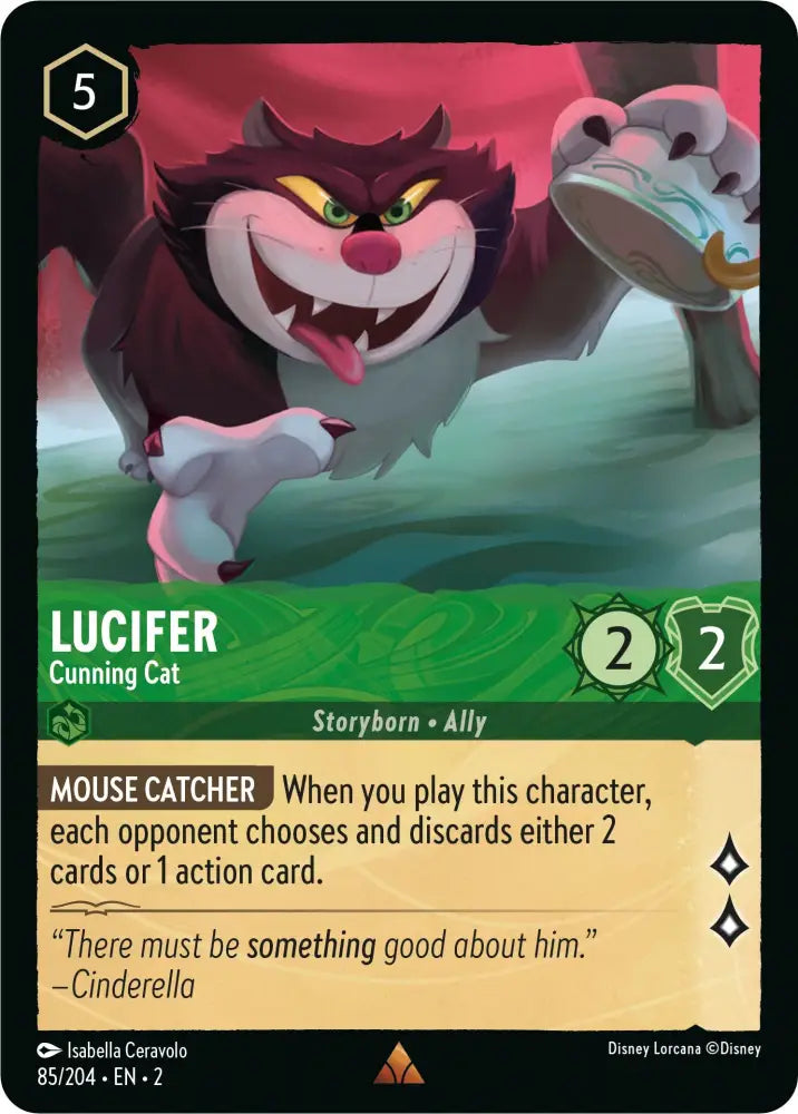 Lucifer - Cunning Cat (85/204) [Rise of the Floodborn] - Lorcana Single