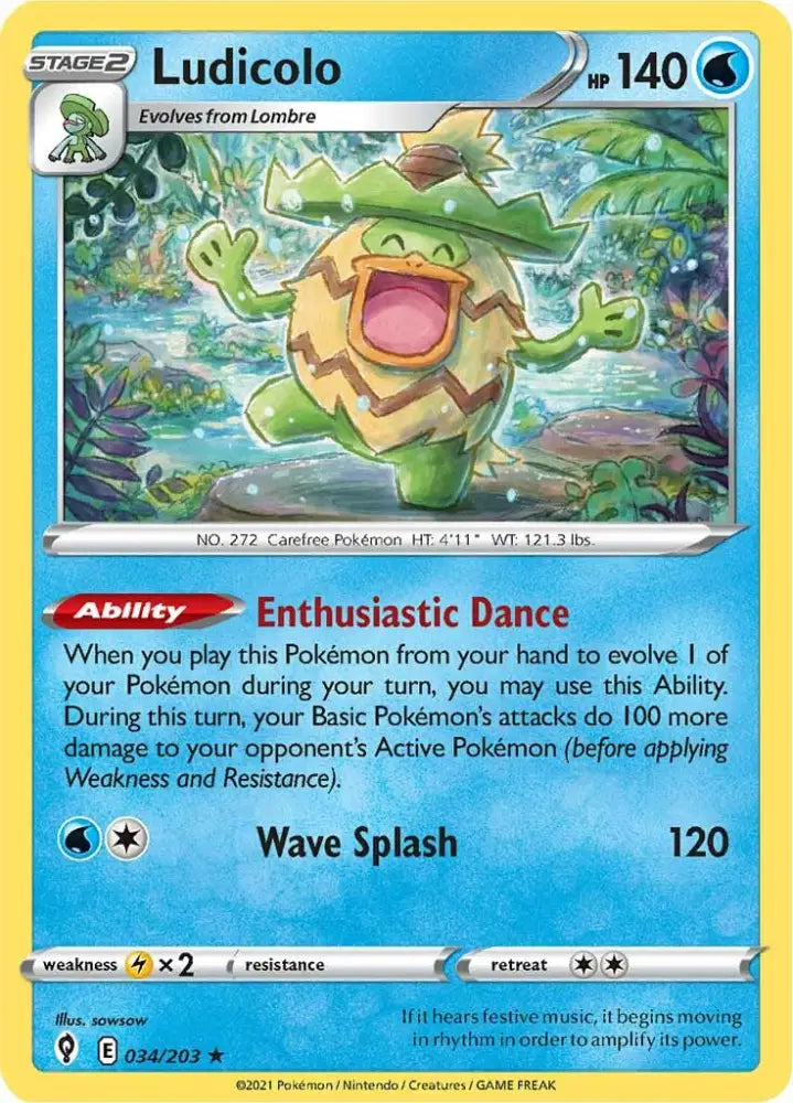Ludicolo (034/203) [Sword & Shield: Evolving Skies] - Pokemon Single