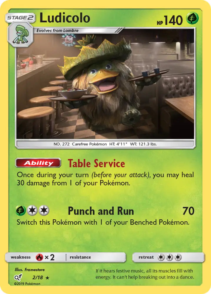Ludicolo (2/18) [Sun & Moon: Detective Pikachu] - Pokemon Single
