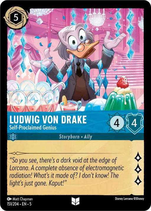 Ludwig Von Drake - Self-Proclaimed Genius (151/204) [Shimmering Skies] - Lorcana Single