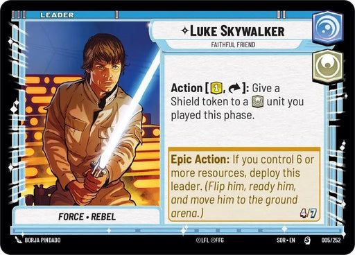 Luke Skywalker - Faithful Friend (005/252) [Spark of Rebellion] - Star Wars: Unlimited Single