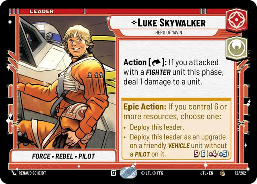 Luke Skywalker - Hero of Yavin (012/257) [Jump to Lightspeed] - Star Wars: Unlimited Single