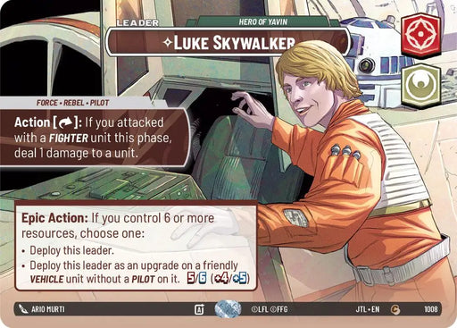 Luke Skywalker - Hero of Yavin (Showcase) (1008) [Jump to Lightspeed] - Star Wars: Unlimited Single