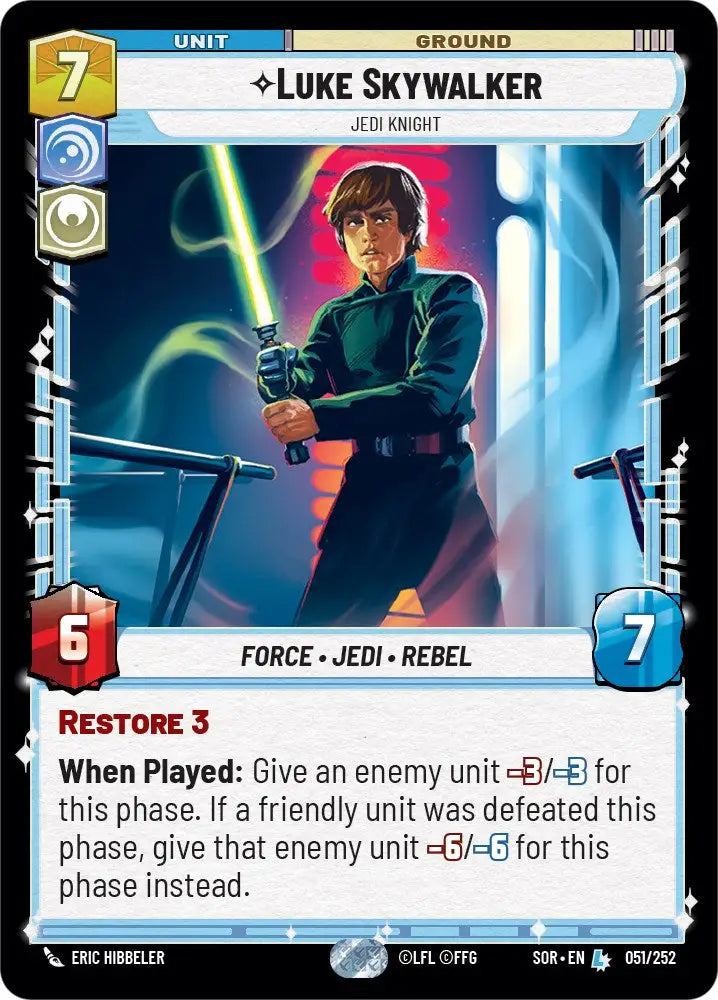 Luke Skywalker - Jedi Knight (051/252) [Spark of Rebellion] - Star Wars: Unlimited Single