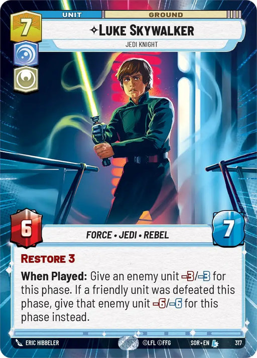 Luke Skywalker - Jedi Knight (Hyperspace) (317) [Spark of Rebellion] - Star Wars: Unlimited Single
