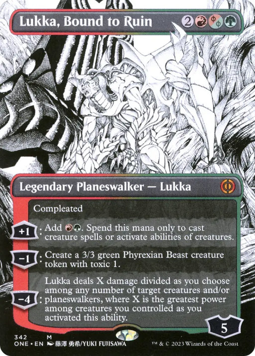 Lukka Bound to Ruin (Borderless Manga) [Phyrexia: All Will Be One] - MTG Single