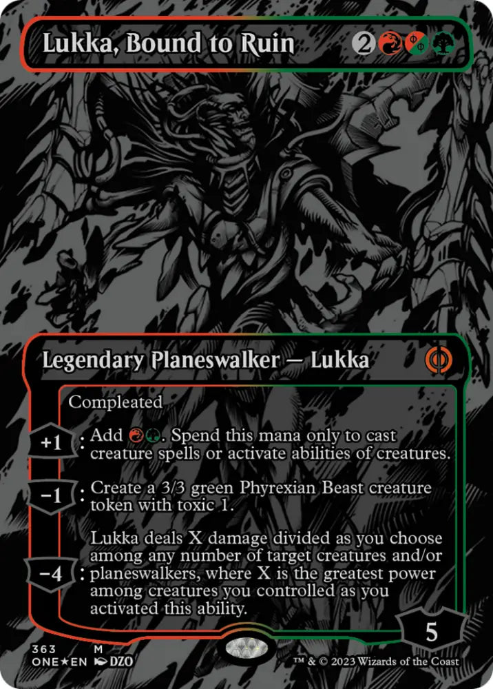 Lukka Bound to Ruin (Oil Slick Raised Foil) [Phyrexia: All Will Be One] - MTG Single