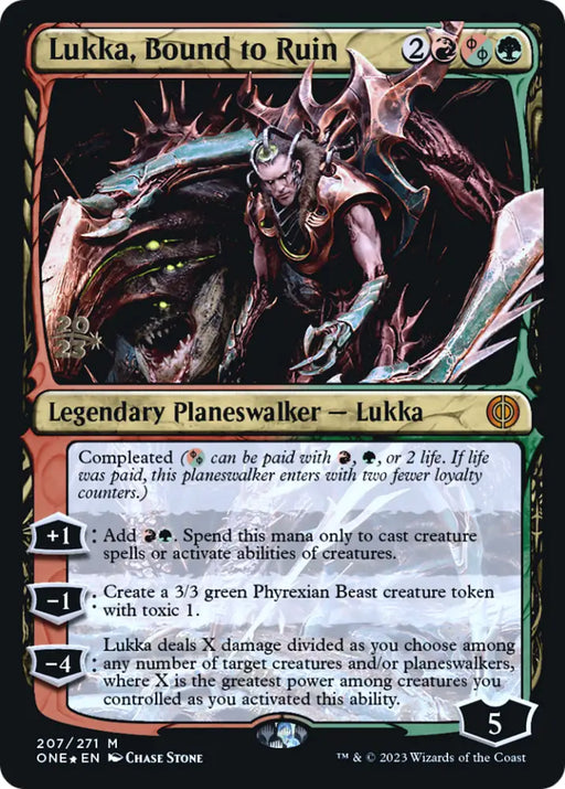Lukka Bound to Ruin [Phyrexia: All Will Be One Prerelease Promos] - MTG Single