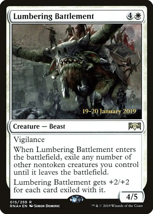 Lumbering Battlement [Ravnica Allegiance Prerelease Promos] - MTG Single