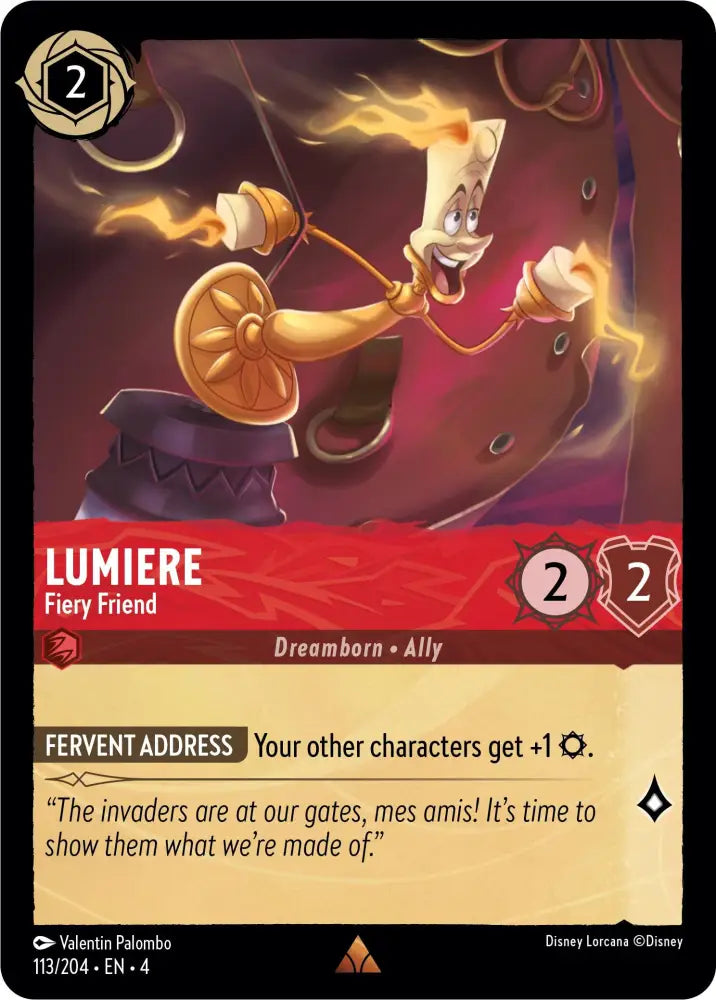Lumiere - Fiery Friend (113/204) [Ursula’s Return] - Lorcana Single