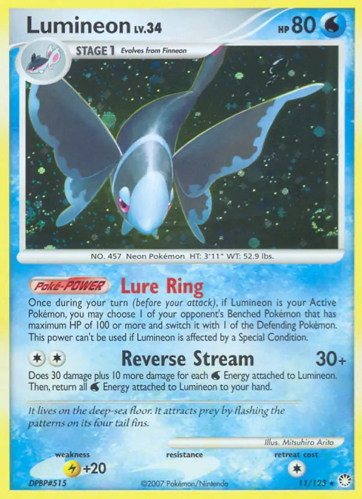 Lumineon (11/123) [Diamond & Pearl: Mysterious Treasures] - Pokemon Single