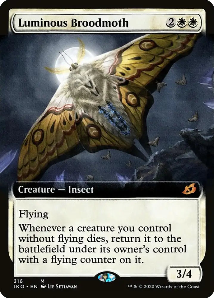 Luminous Broodmoth (Extended Art) (316) [Ikoria: Lair of Behemoths] - MTG Single