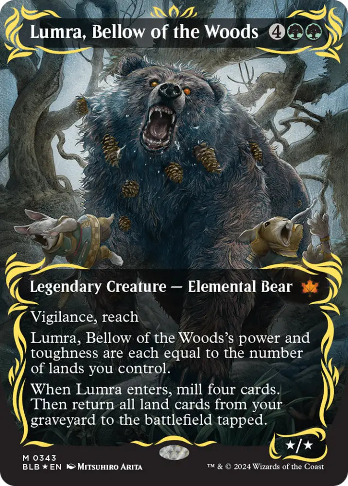 Lumra Bellow of the Woods (Borderless) (Raised Foil) [Bloomburrow] - MTG Single