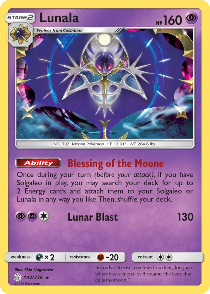 Lunala (102/236) [Sun & Moon: Cosmic Eclipse] - Pokemon Single