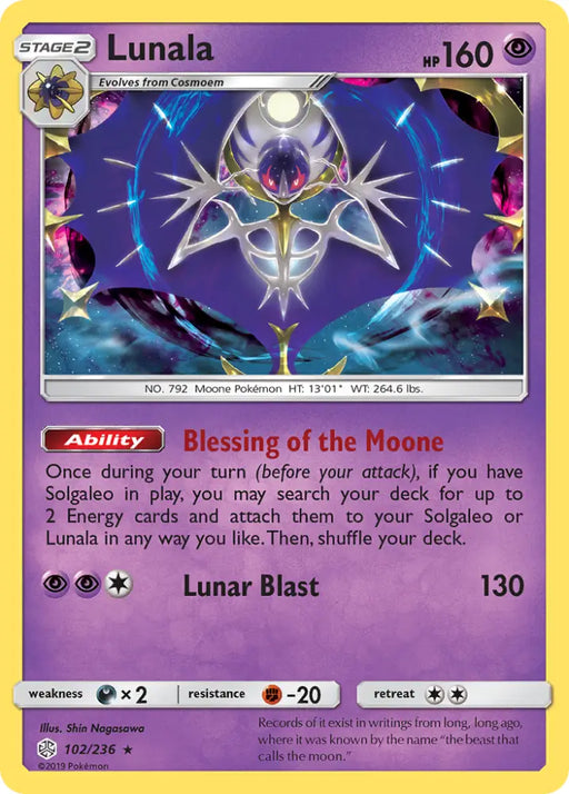Lunala (102/236) [Sun & Moon: Cosmic Eclipse] - Pokemon Single
