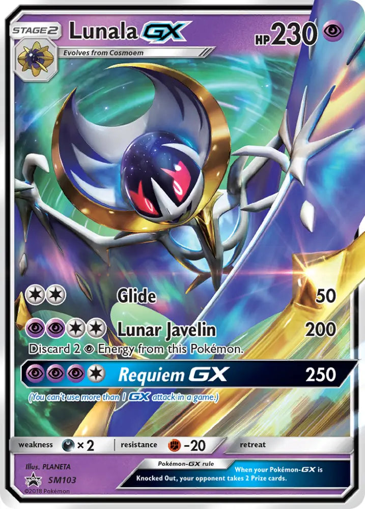 Lunala GX (SM103) [Sun & Moon: Black Star Promos] - Pokemon Single