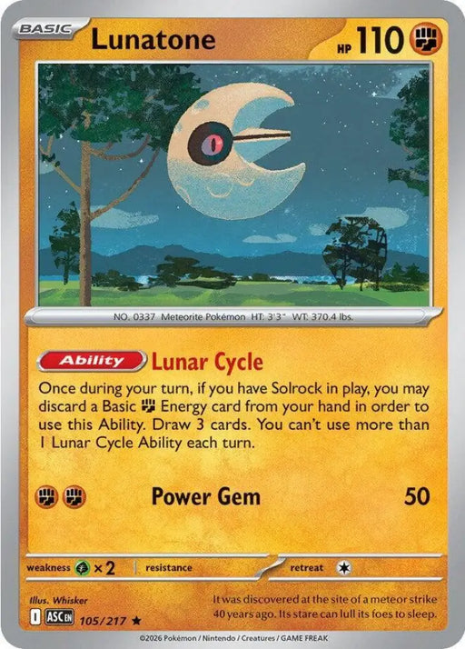 Lunatone (105/217) [ME: Ascended Heroes]