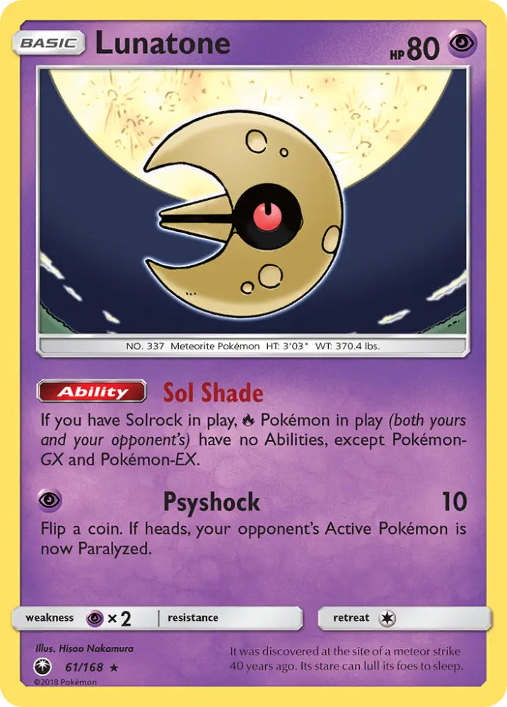 Lunatone (61/168) [Sun & Moon: Celestial Storm] - Pokemon Single