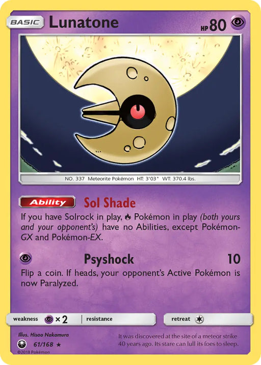 Lunatone (61/168) [Sun & Moon: Celestial Storm] - Pokemon Single
